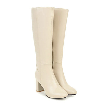 Bottes Femmes Cuir Noir Talon Haut