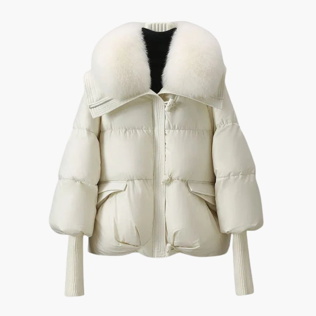 Veste femme hiver épaisse avec col en fausse fourrure - PanierRoyale