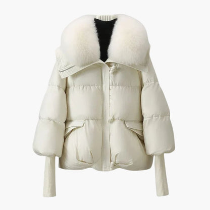 Veste femme hiver épaisse avec col en fausse fourrure - PanierRoyale