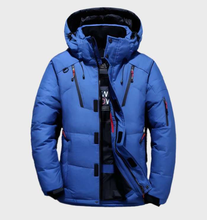 Veste Hiver Homme Capuche Manches Longues Imperméable