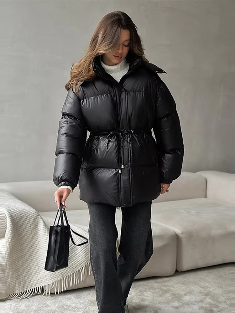 Veste Hiver Femme à Fermeture Éclair et Capuche Adjustable - BerlinGlamour