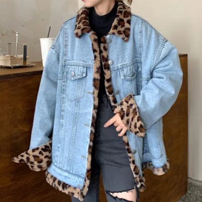 CALISSA - Veste d'hiver moderne en jean réversible pour femmes