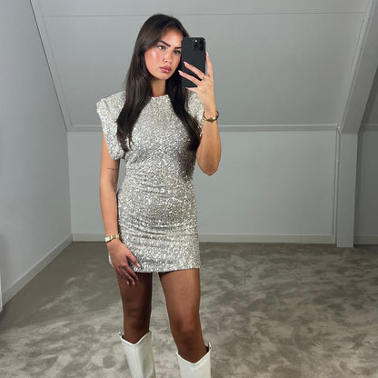 Robe Courte Élégante sans Manches pour Femme