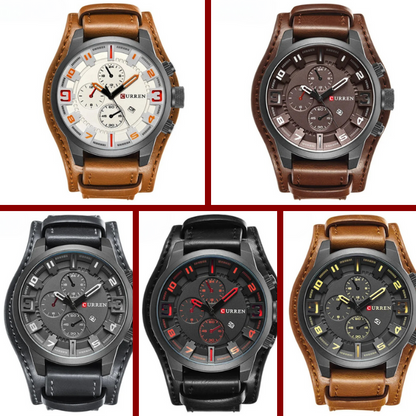 Montre Chronographe Homme Cuir Élégant
