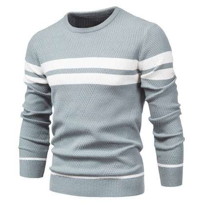 Pull Homme Rayé Col Rond Classique
