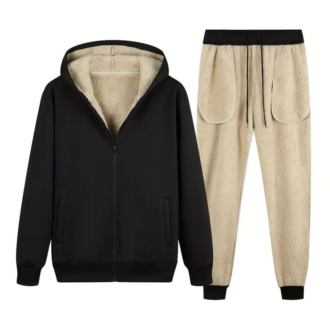 Survêtement Homme Noir - Hoodie et Pantalon Sport Décontracté - PanierRoyale