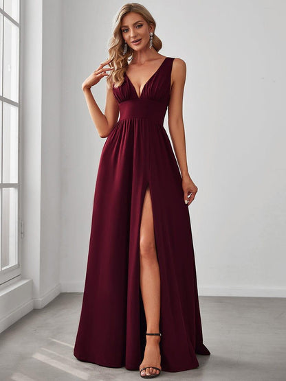 Robe de soirée Femme Taille empire Col en V Fluide