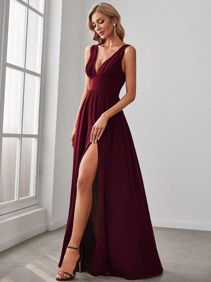 Robe de soirée Femme Taille empire Col en V Fluide