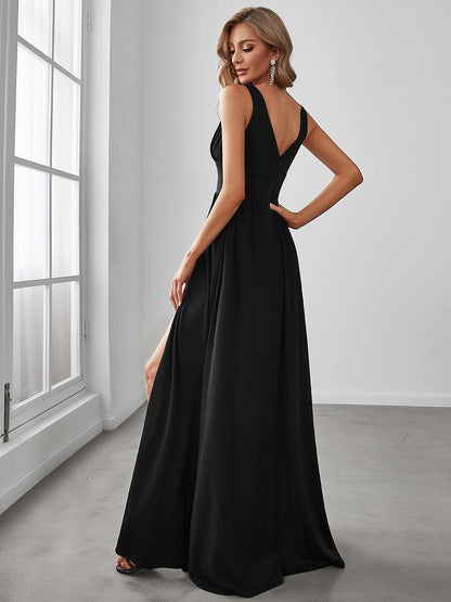 Robe de soirée Femme Taille empire Col en V Fluide