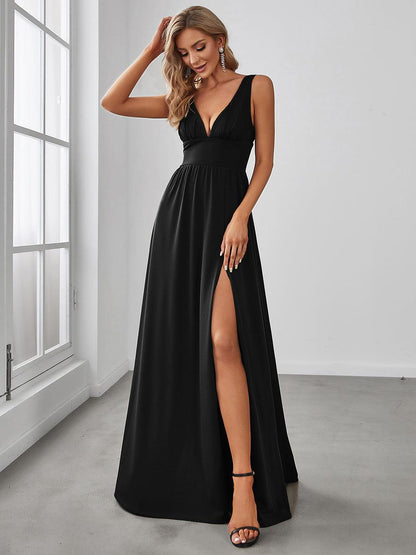 Robe de soirée Femme Taille empire Col en V Fluide