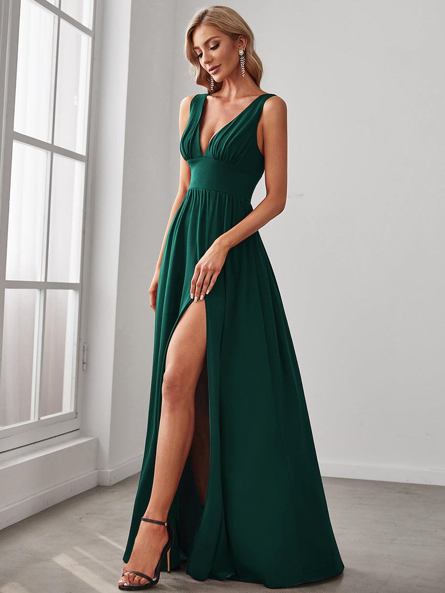Robe de soirée Femme Taille empire Col en V Fluide