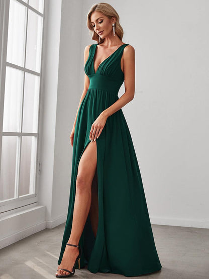 Robe de soirée Femme Taille empire Col en V Fluide