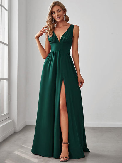 Robe de soirée Femme Taille empire Col en V Fluide