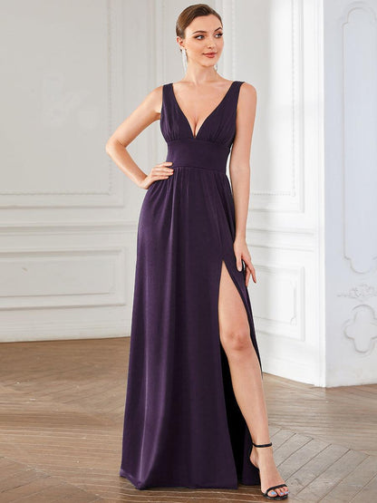 Robe de soirée Femme Taille empire Col en V Fluide
