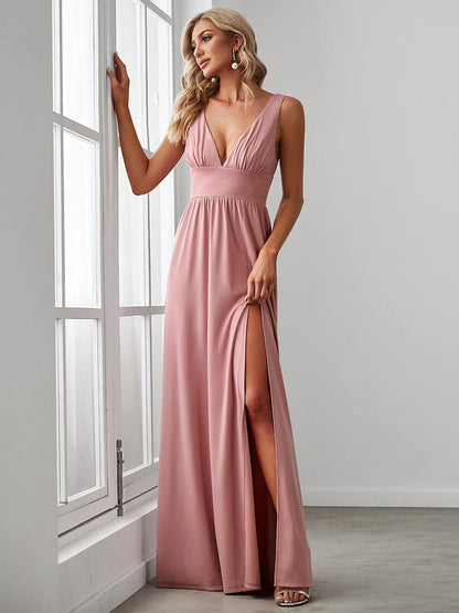 Robe de soirée Femme Taille empire Col en V Fluide