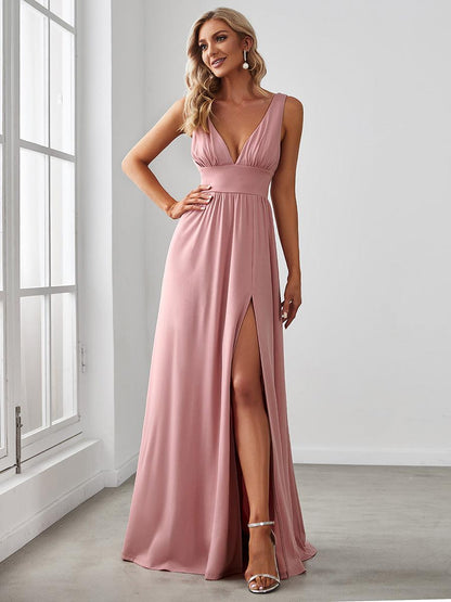 Robe de soirée Femme Taille empire Col en V Fluide