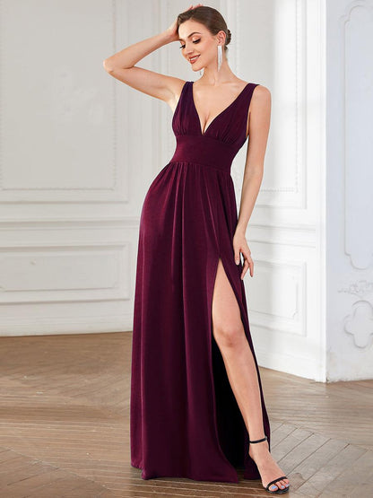 Robe de soirée Femme Taille empire Col en V Fluide