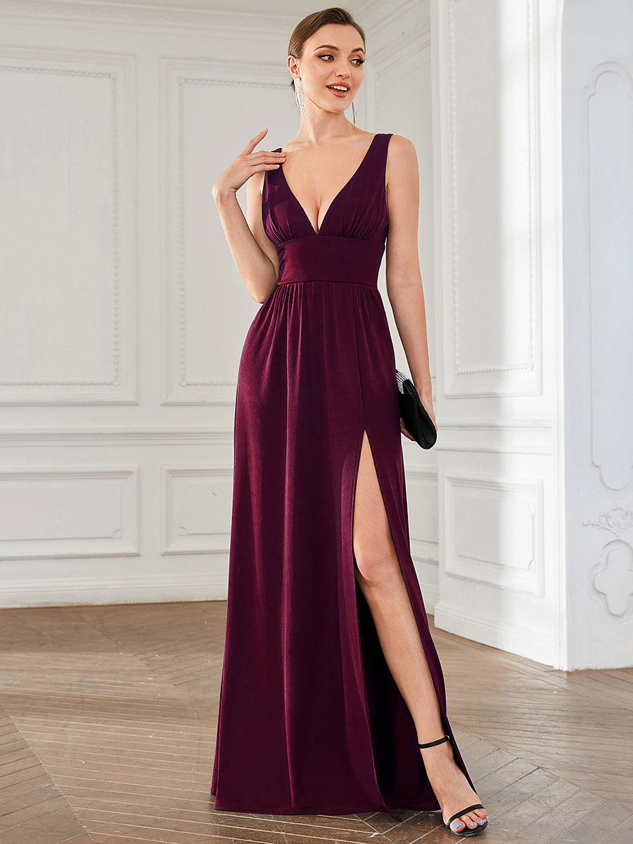 Robe de soirée Femme Taille empire Col en V Fluide