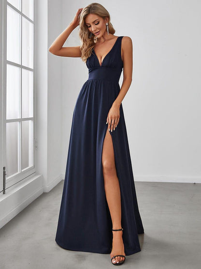 Robe de soirée Femme Taille empire Col en V Fluide