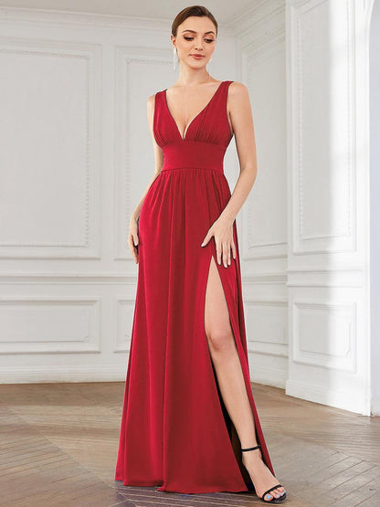 Robe de soirée Femme Taille empire Col en V Fluide