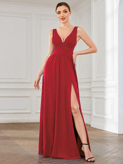 Robe de soirée Femme Taille empire Col en V Fluide