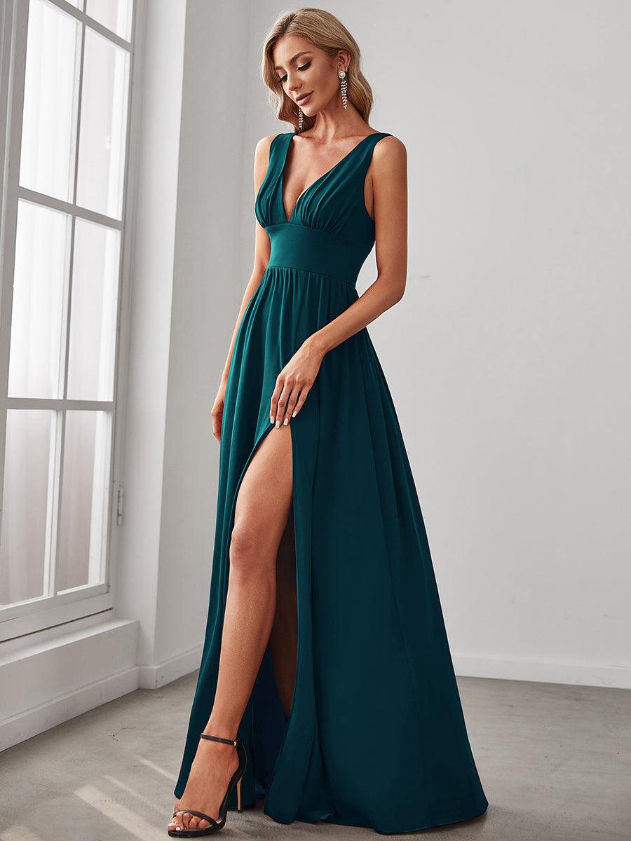 Robe de soirée Femme Taille empire Col en V Fluide