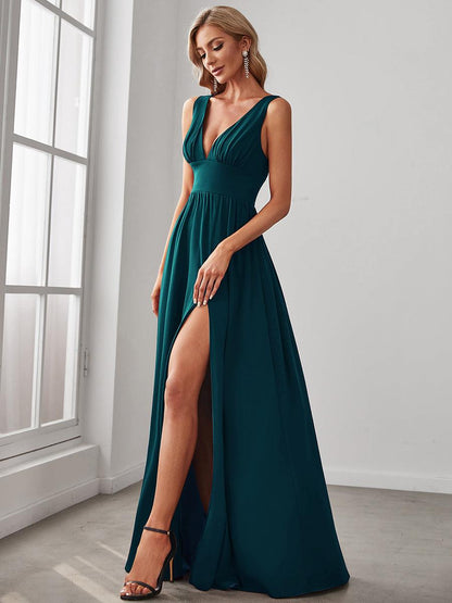 Robe de soirée Femme Taille empire Col en V Fluide