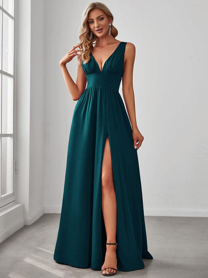 Robe de soirée Femme Taille empire Col en V Fluide