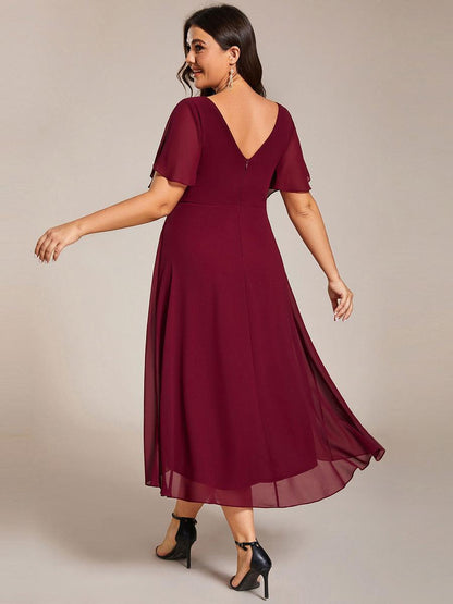 Robe Femme Coupe Fluide Col en V Élégante pour Invitée de Mariage