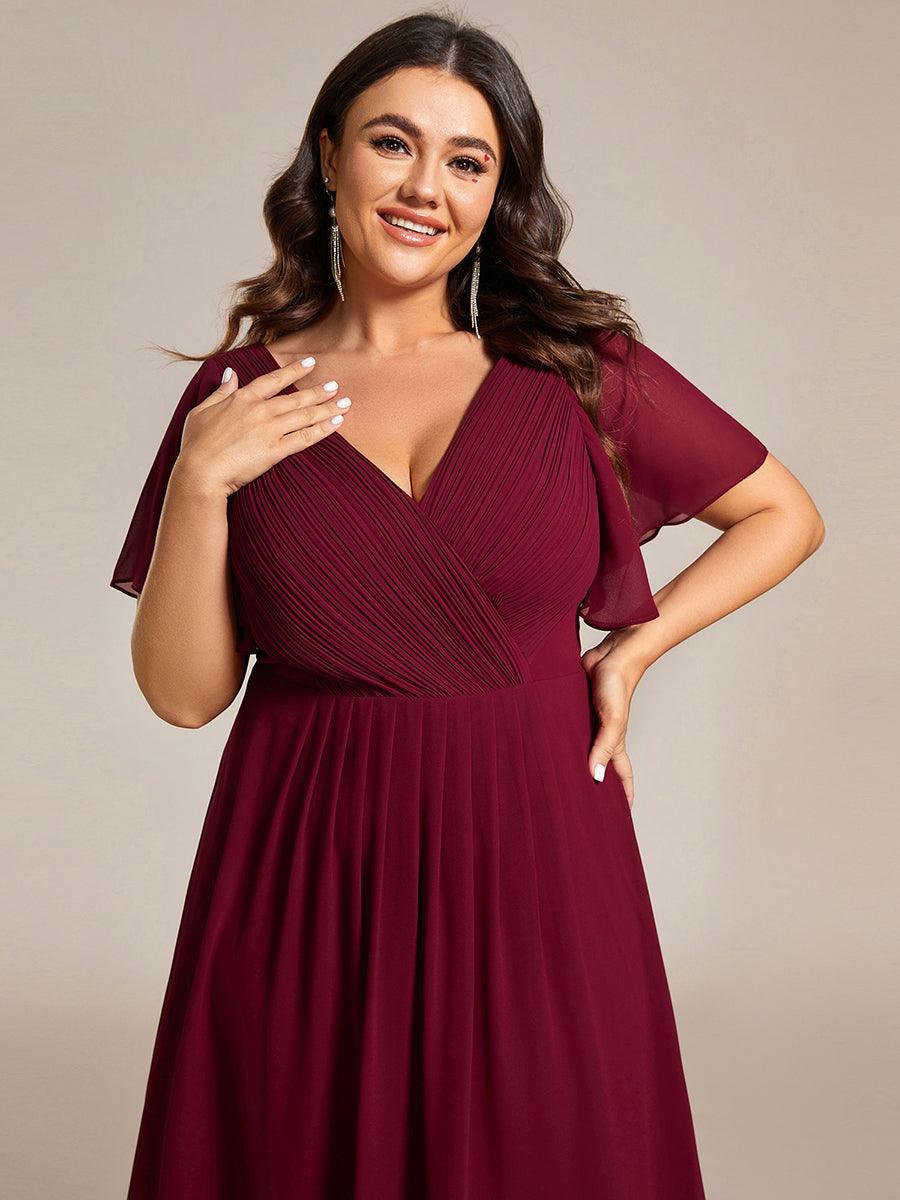 Robe Femme Coupe Fluide Col en V Élégante pour Invitée de Mariage