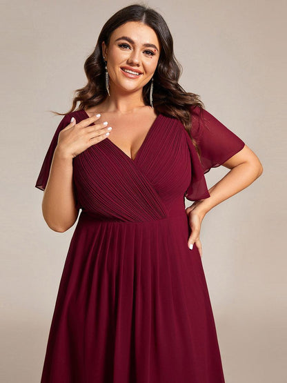 Robe Femme Coupe Fluide Col en V Élégante pour Invitée de Mariage
