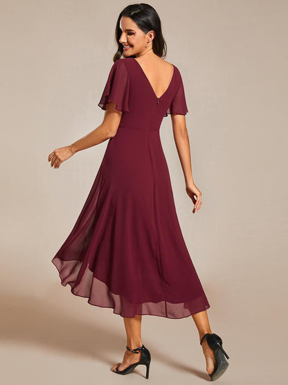 Robe Femme Coupe Fluide Col en V Élégante pour Invitée de Mariage
