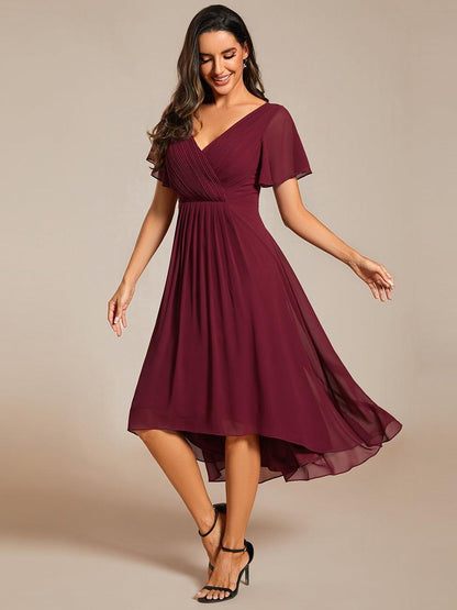 Robe Femme Coupe Fluide Col en V Élégante pour Invitée de Mariage