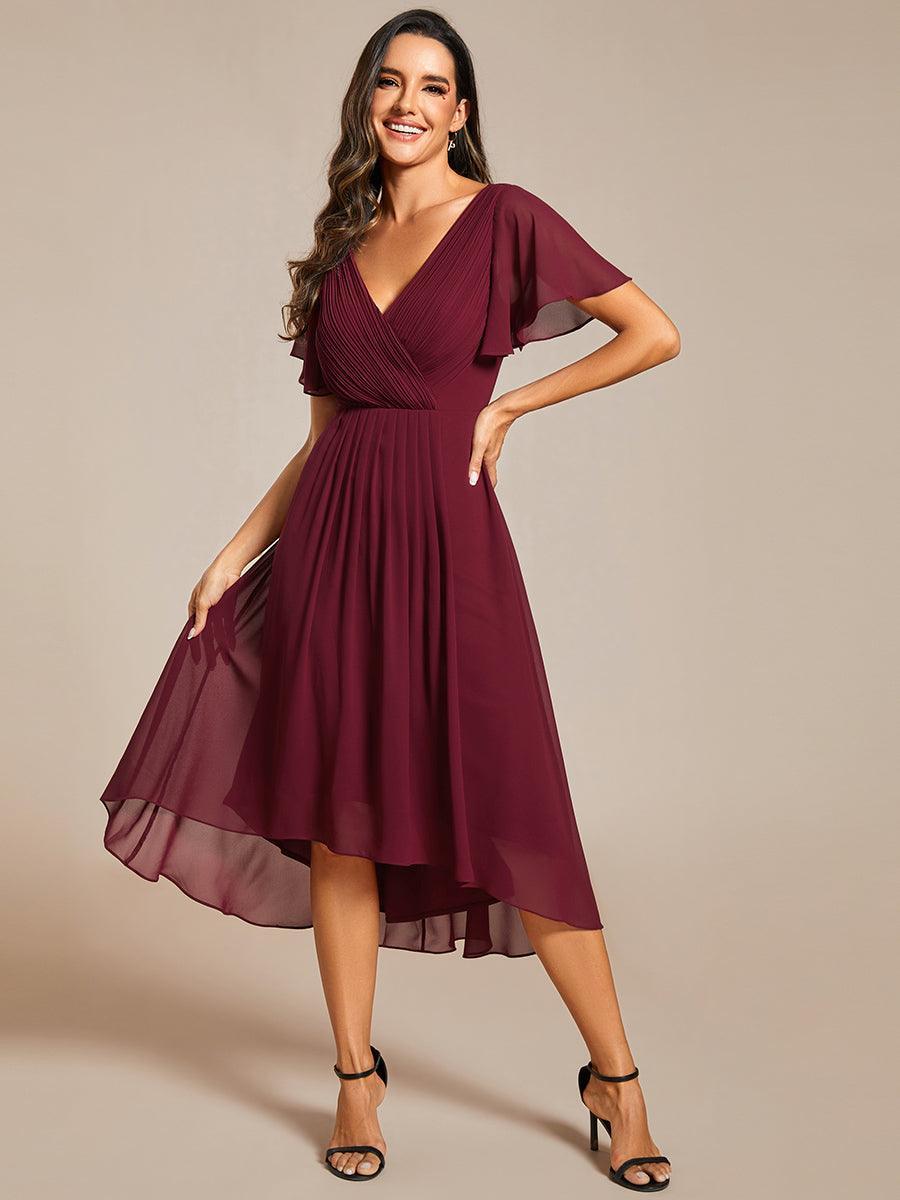 Robe Femme Coupe Fluide Col en V Élégante pour Invitée de Mariage