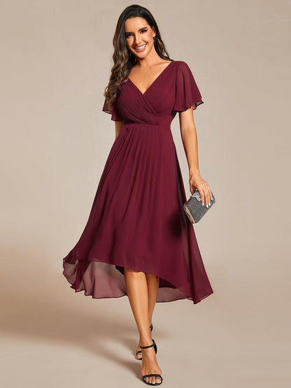 Robe Femme Coupe Fluide Col en V Élégante pour Invitée de Mariage
