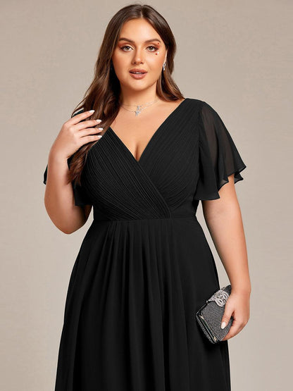 Robe Femme Coupe Fluide Col en V Élégante pour Invitée de Mariage