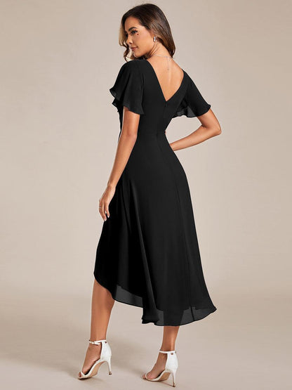 Robe Femme Coupe Fluide Col en V Élégante pour Invitée de Mariage