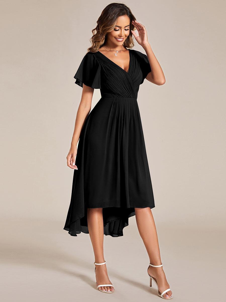 Robe Femme Coupe Fluide Col en V Élégante pour Invitée de Mariage