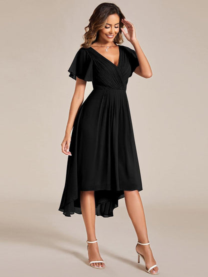 Robe Femme Coupe Fluide Col en V Élégante pour Invitée de Mariage