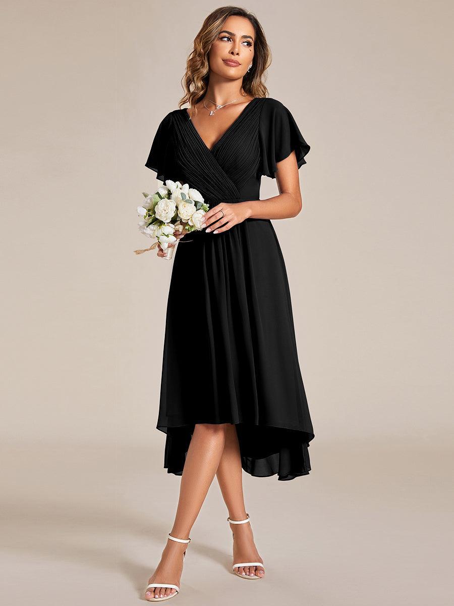 Robe Femme Coupe Fluide Col en V Élégante pour Invitée de Mariage