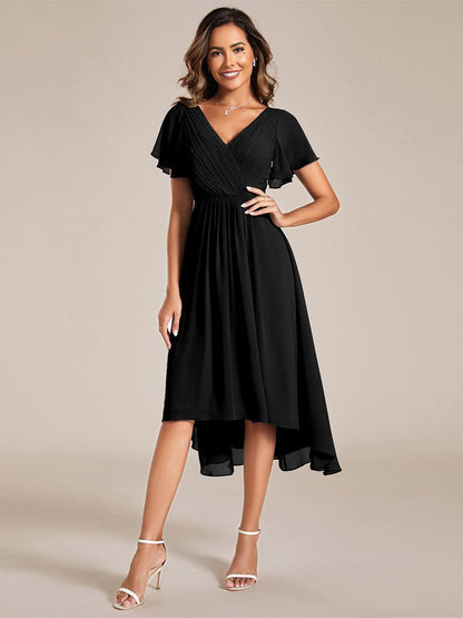 Robe Femme Coupe Fluide Col en V Élégante pour Invitée de Mariage