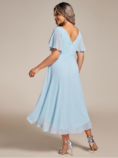 Robe Femme Coupe Fluide Col en V Élégante pour Invitée de Mariage