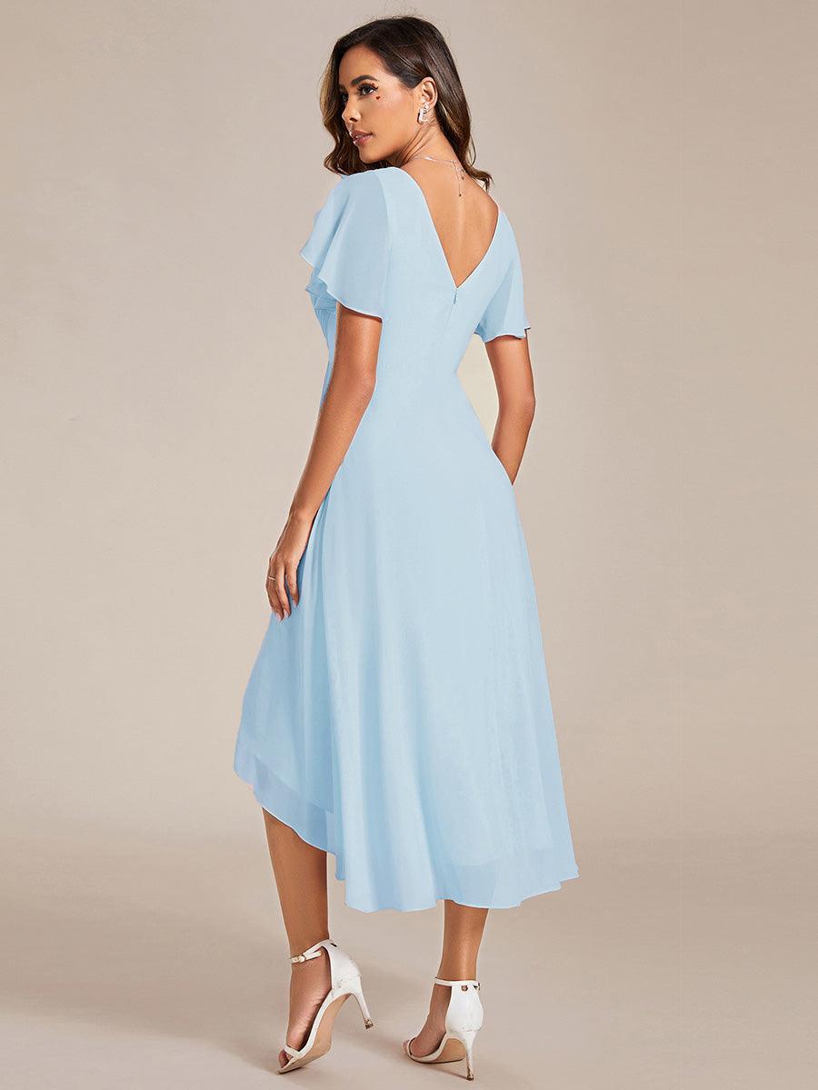 Robe Femme Coupe Fluide Col en V Élégante pour Invitée de Mariage