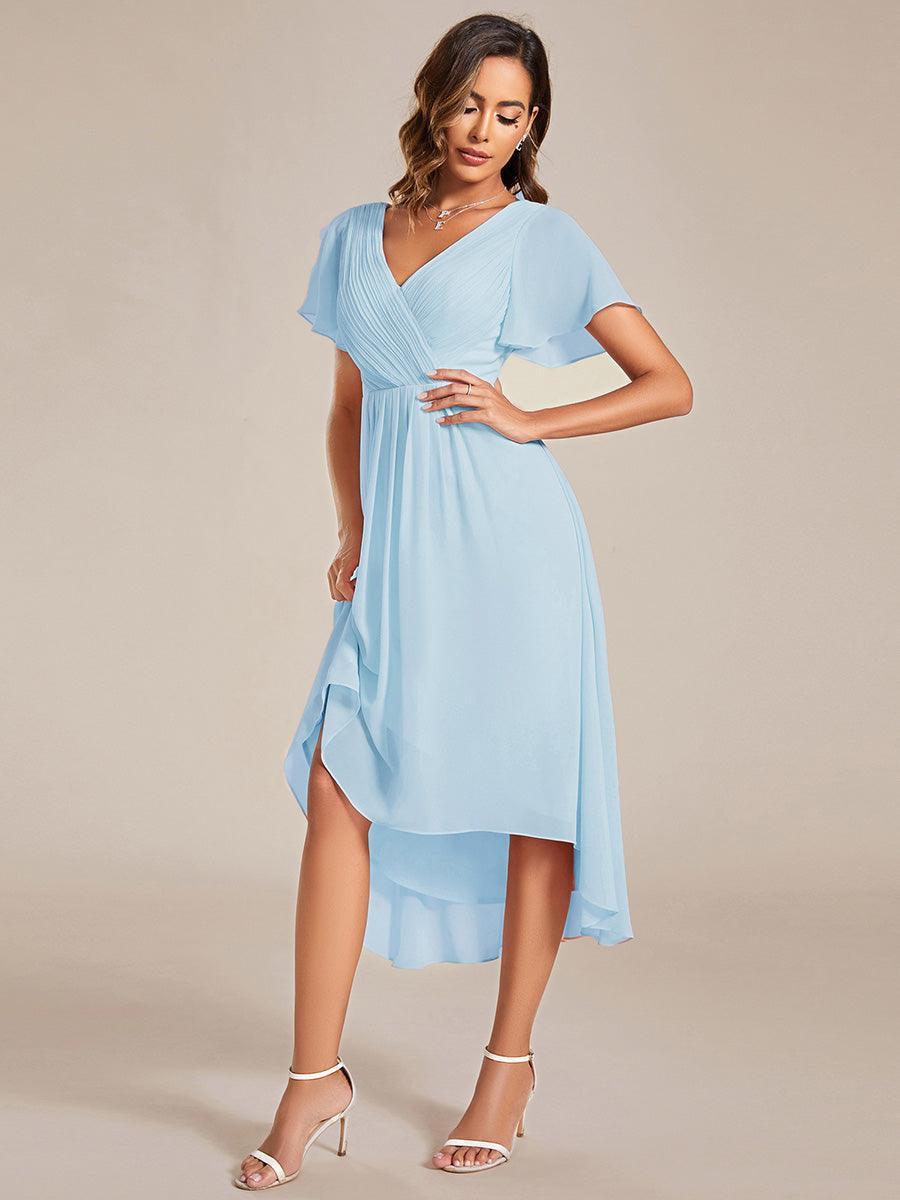Robe Femme Coupe Fluide Col en V Élégante pour Invitée de Mariage