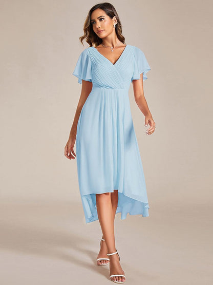 Robe Femme Coupe Fluide Col en V Élégante pour Invitée de Mariage