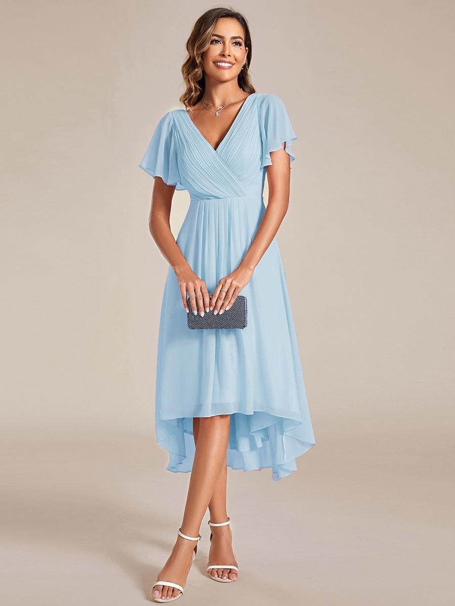 Robe Femme Coupe Fluide Col en V Élégante pour Invitée de Mariage