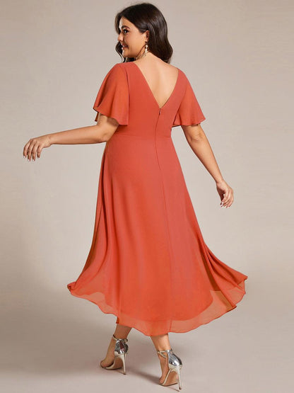 Robe Femme Coupe Fluide Col en V Élégante pour Invitée de Mariage