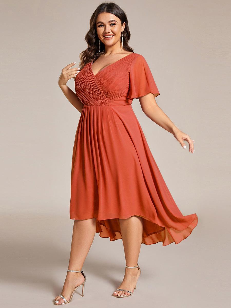 Robe Femme Coupe Fluide Col en V Élégante pour Invitée de Mariage