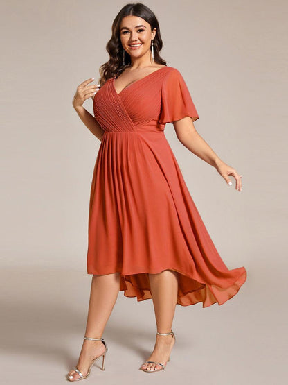 Robe Femme Coupe Fluide Col en V Élégante pour Invitée de Mariage