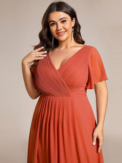 Robe Femme Coupe Fluide Col en V Élégante pour Invitée de Mariage